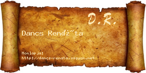 Dancs Renáta névjegykártya